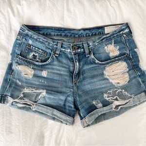 rag & bone Boyfriend Distressed Jean Shorts
